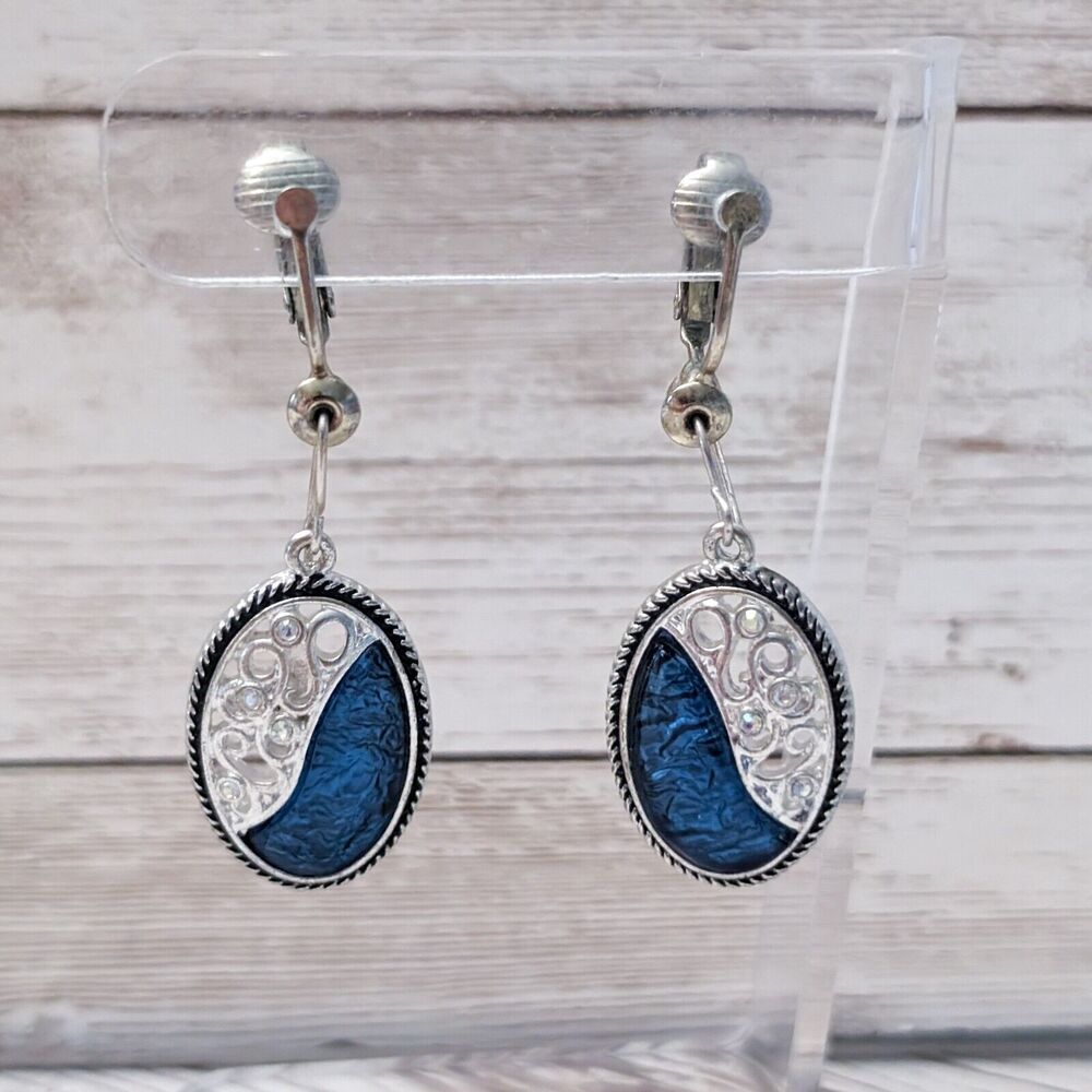 Vintage Clip On Earrings Converted from Pierced Earrings - Tarnished
